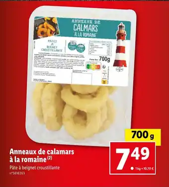 Lidl Anneaux de calamars à la romaine offre