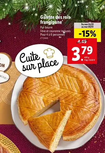 Lidl Galette des rois frangipane offre