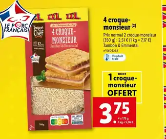 Lidl 4 croque-monsieur offre