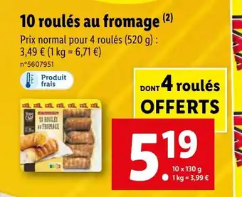 Lidl 10 roulés au fromage offre