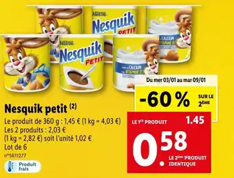 Lidl Nesquik petit offre