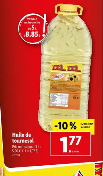 Lidl Huile de tournesol offre