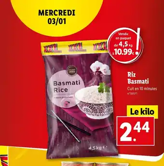 Lidl Riz Basmati offre