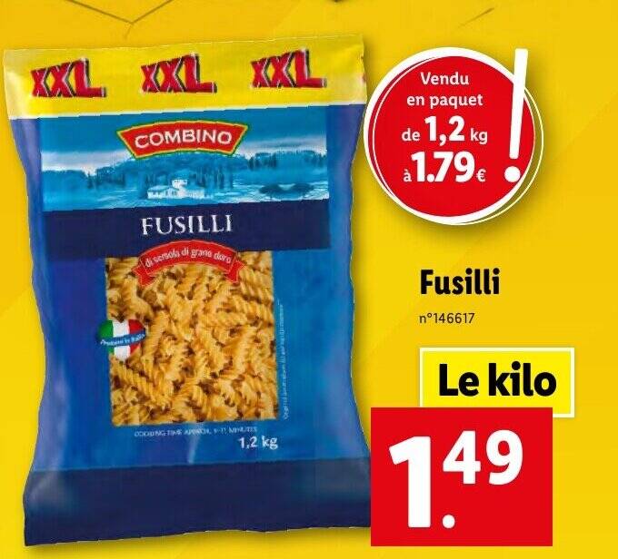 Promo FUSILLI chez Lidl