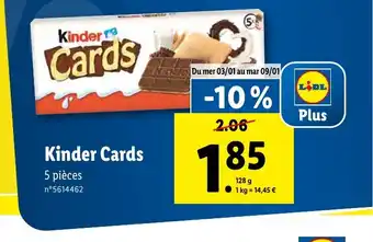 Lidl Kinder Cards offre