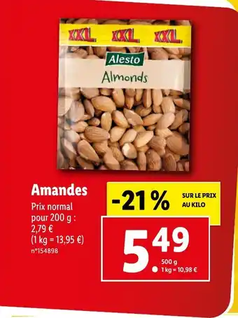 Lidl Amandes offre