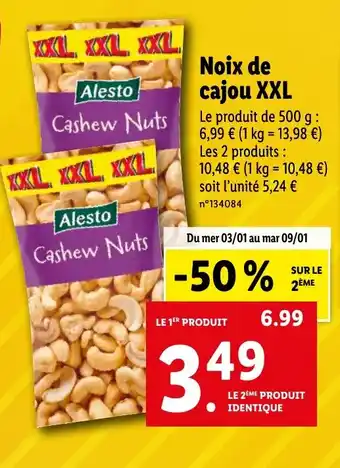 Lidl Noix de cajou XXL offre