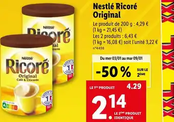Lidl Nestlé Ricoré Original offre
