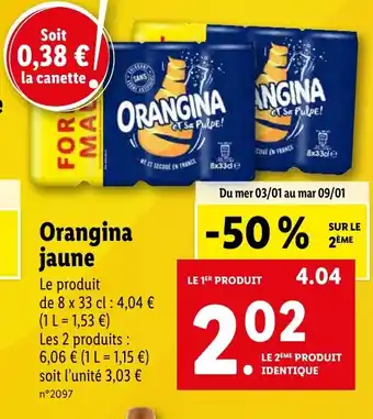 Lidl Orangina jaune offre