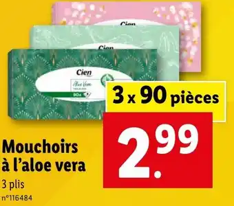 Lidl Mouchoirs à l'aloe vera offre