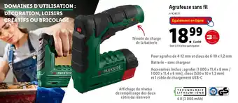 Lidl Agrafeuse sans fil offre