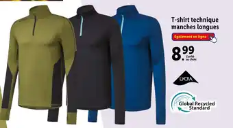Lidl T-shirt technique manches longues offre
