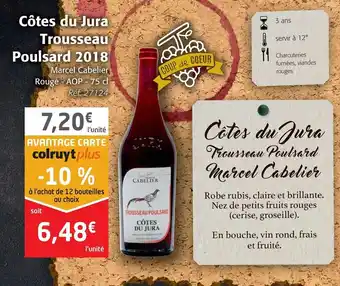 Colruyt Côtes Du Jura Trousseau Poulsard 2018 offre