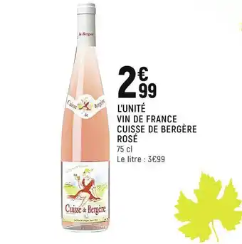 Spar Vin De France Cuisse De Bergère Rosé offre
