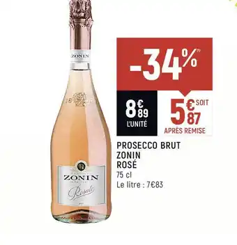Spar Prosecco Brut Zonin Rosé offre