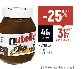 Spar Nutella offre