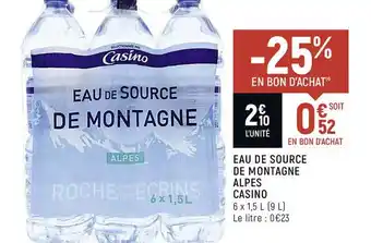 Spar Eau De Source De Montagne Alpes Casino offre