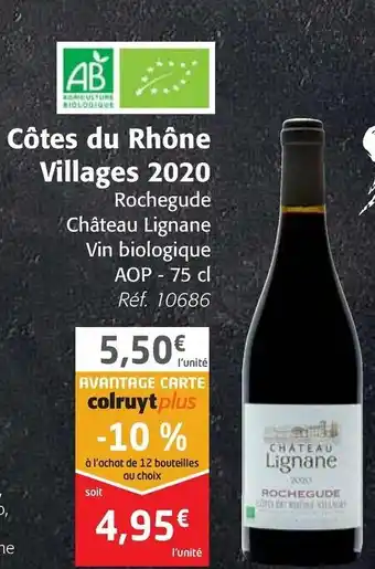 Colruyt Côtes Du Rhône Villages 2020 offre