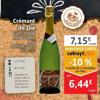 Colruyt Crémant De Die offre