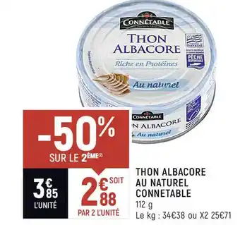 Spar Thon Albacore Au Naturel Connétable offre
