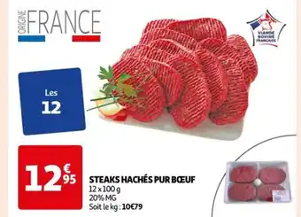 Auchan STEAKS HACHÉS PUR BŒUF offre