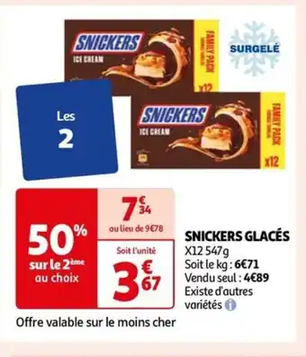 Auchan SNICKERS GLACÉS offre