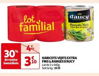 Auchan HARICOTS VERTS EXTRA FINS & RANGÉS D'AUCY offre