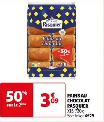 Auchan PAINS AU 09 CHOCOLAT PASQUIER offre