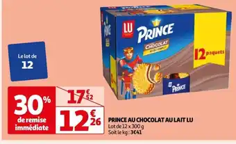 Auchan PRINCE AU CHOCOLAT AU LAIT LU offre
