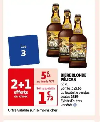 Auchan BIÈRE BLONDE PÉLICAN offre