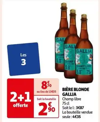 Auchan BIÈRE BLONDE GALLIA offre