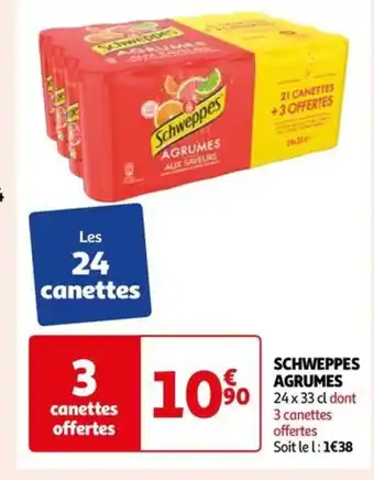 Auchan SCHWEPPES AGRUMES offre