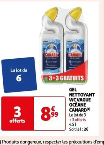 Auchan GEL NETTOYANT WC VAGUE OCÉANE CANARD offre