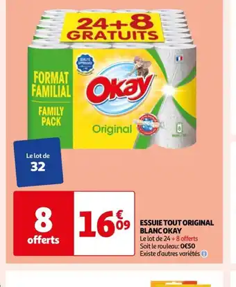 Auchan ESSUIE TOUT ORIGINAL BLANC OKAY offre