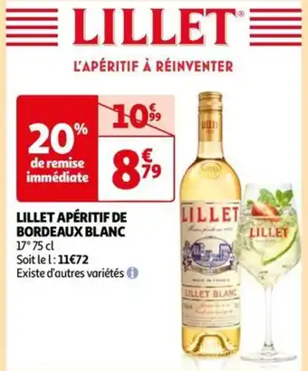 Auchan LILLET APÉRITIF DE BORDEAUX BLANC offre