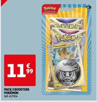 Auchan PACK 2 BOOSTERS POKÉMON offre