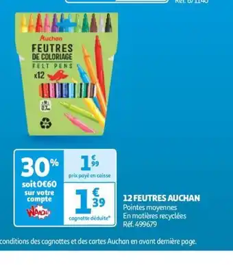 Auchan 12 FEUTRES AUCHAN offre