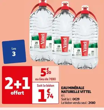 Auchan EAU MINÉRALE NATURELLE VITTEL offre