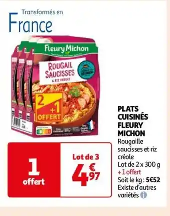 Auchan PLATS CUISINÉS FLEURY MICHON offre