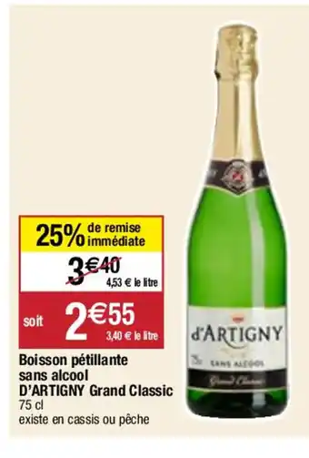 Migros Boisson pétillante sans alcool D'ARTIGNY Grand Classic offre