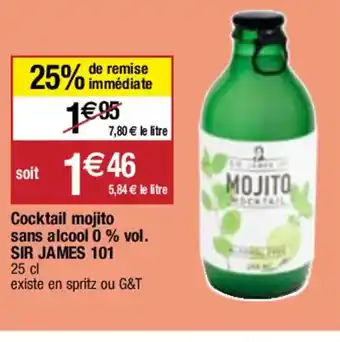 Migros Cocktail mojito sans alcool 0 % vol. SIR JAMES 101 25 cl offre
