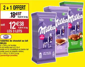 Migros Tablettes de chocolat au lait MILKA offre