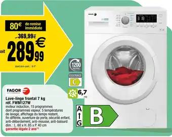 Migros Lave-linge frontal 7 kg réf. FWM127W offre