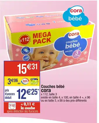 Cora x Carrefour Couches bébé cora offre