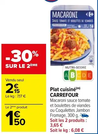 Carrefour Market Plat cuisiné(m) CARREFOU offre