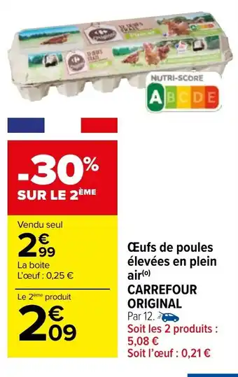 Carrefour Market Œufs de poules élevées en plein air (⁰) CARREFOUR ORIGINAL offre