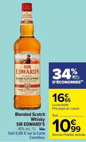 Carrefour Market Blended Scotch Whisky SIR EDWARD'S offre