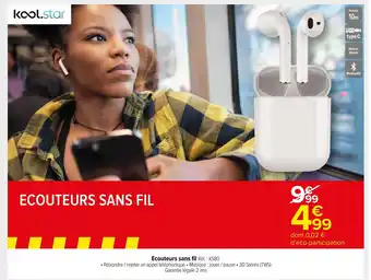 Carrefour Market Ecouteurs sans fil Réf. : KS80 offre
