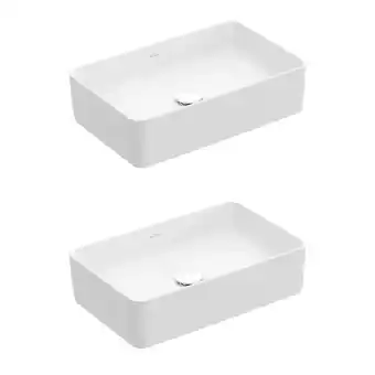 Brico Cash Lot de deux vasques à poser rectangles villeroy et boch collaro - blanc offre