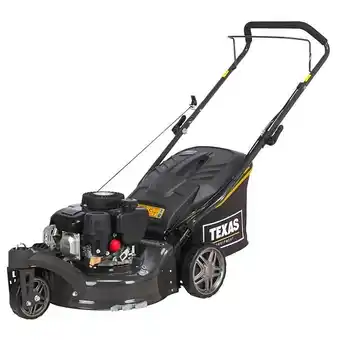 Bricomarché Tondeuse à gazon essence mulching 4-en-1 79 cc 3 roues coupe 42cm texas premium 4275 offre